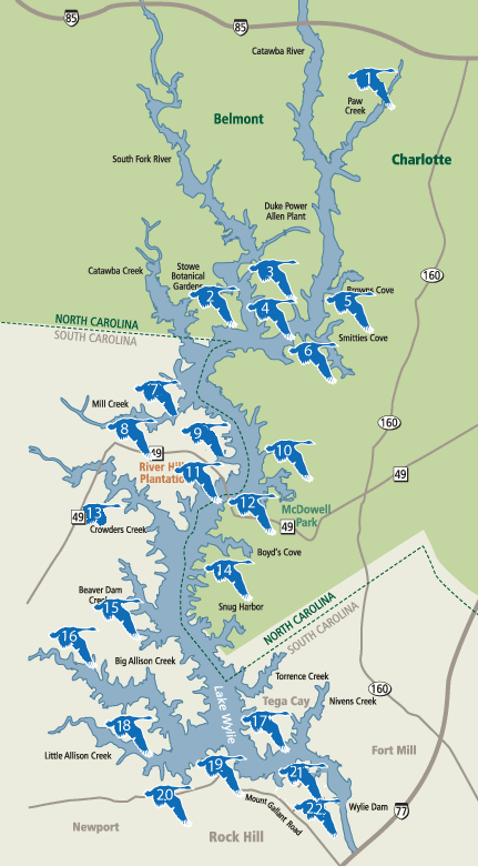 Map Of Lake Wylie The Lake Wylie Man   Communities